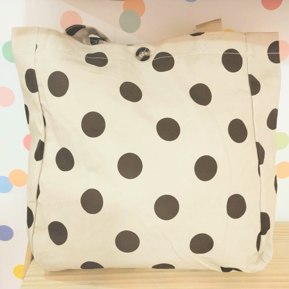 Bolso tela topos (beige y marrón)