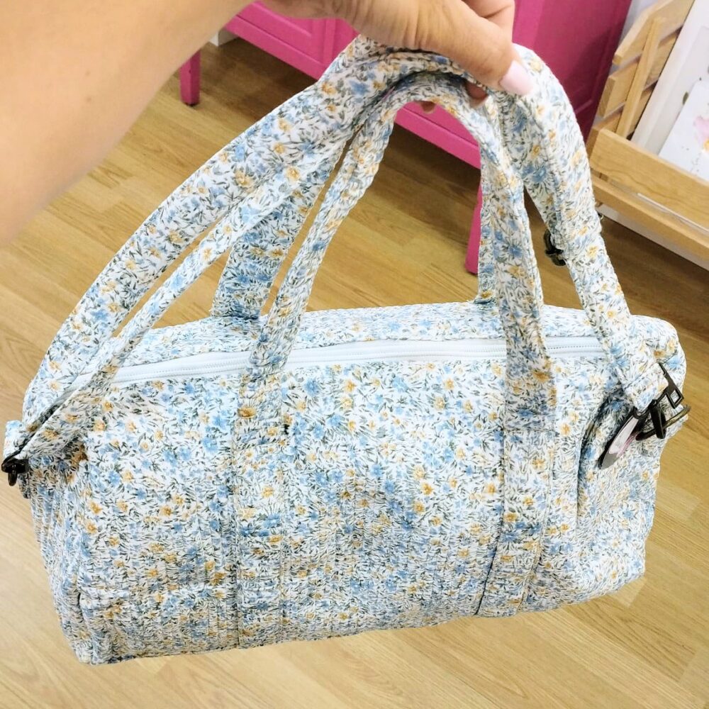 Alternative view of Bolso tela flores Liberty (blanco)