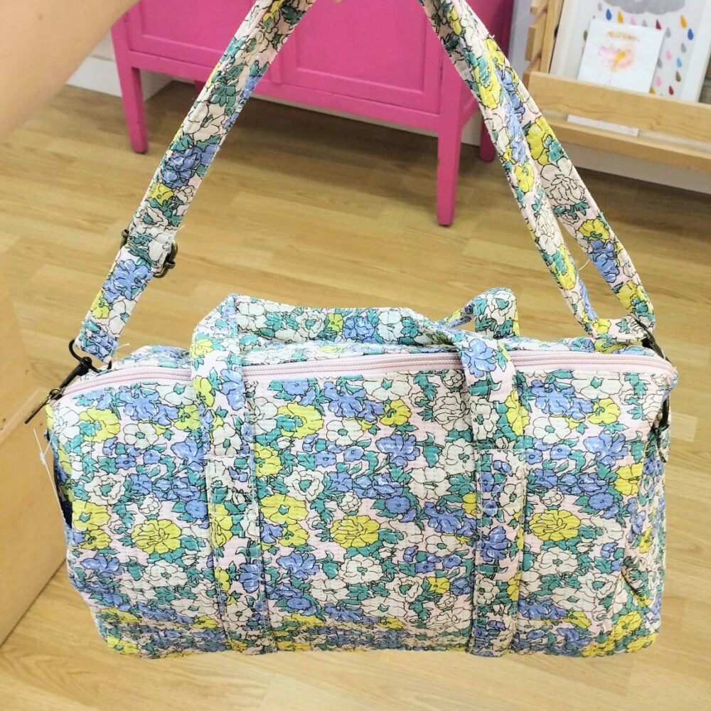 Bolso tela flores Liberty (rosa)