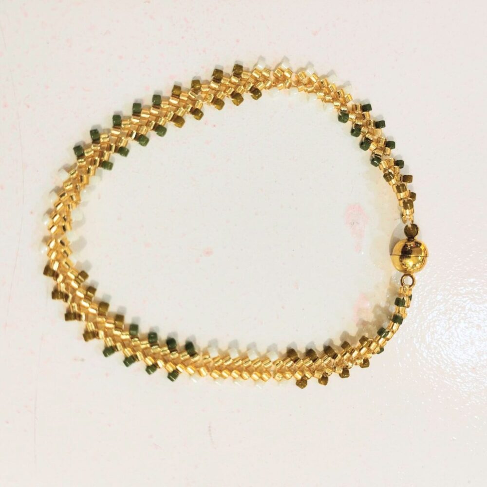 Alternative view of Pulsera ajustable espiga delica Miyuki (verde)
