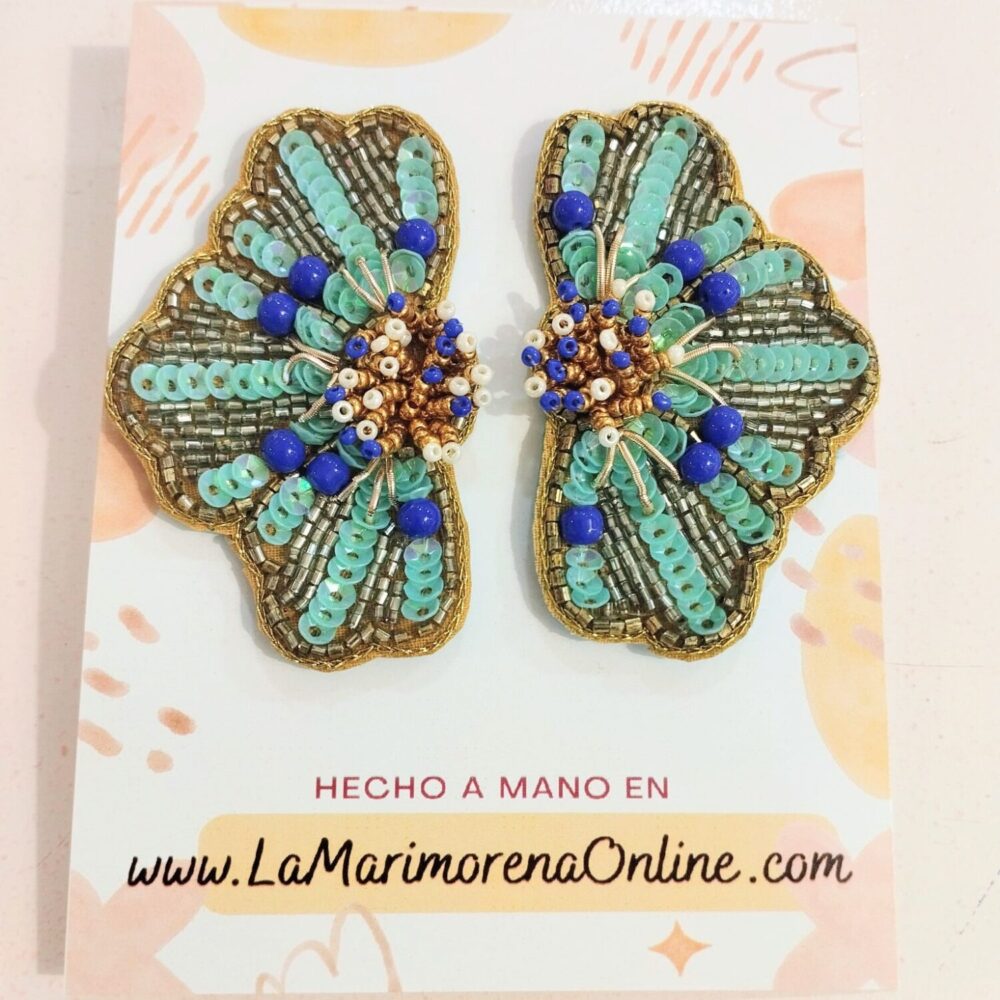 Pendientes abalorios abanico