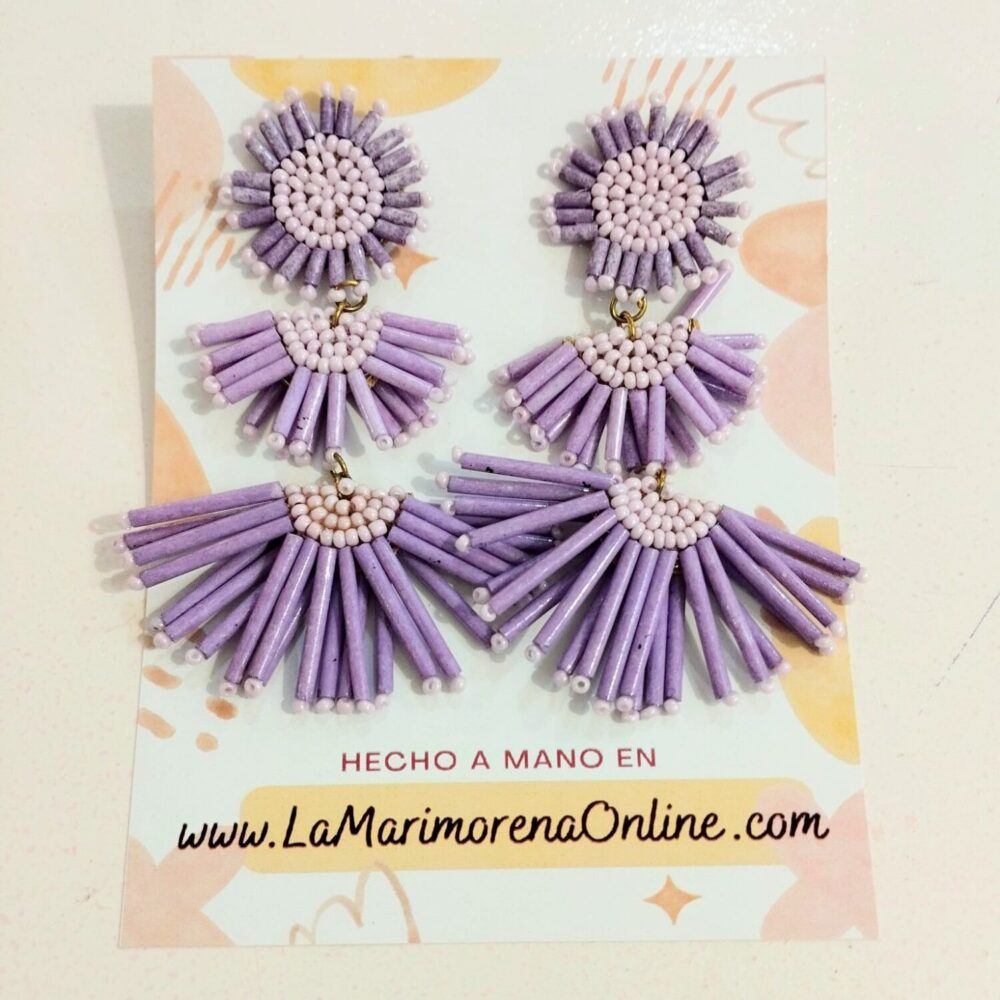 Pendientes abalorios triples
