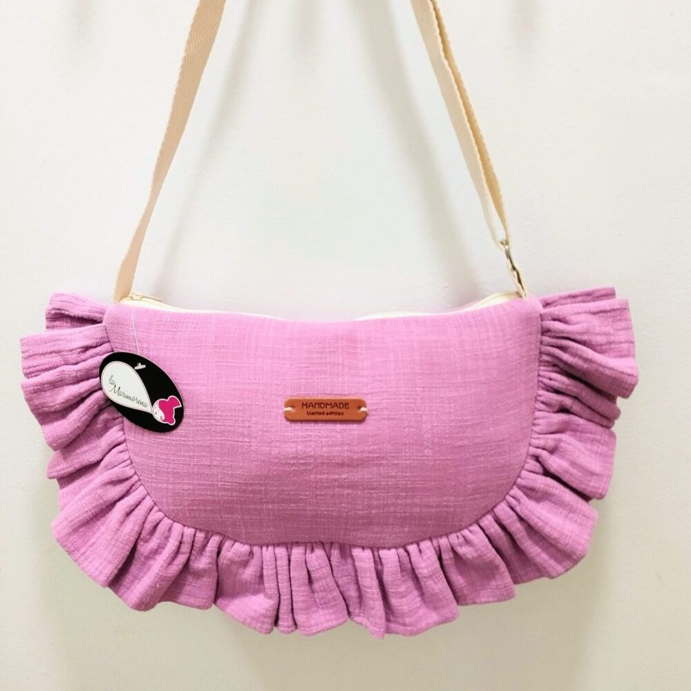 Bolso media luna volantes (lila)