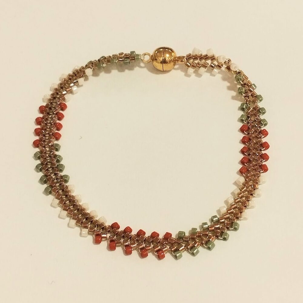 Alternative view of Pulsera espiga delica Miyuki (mostaza/verde)