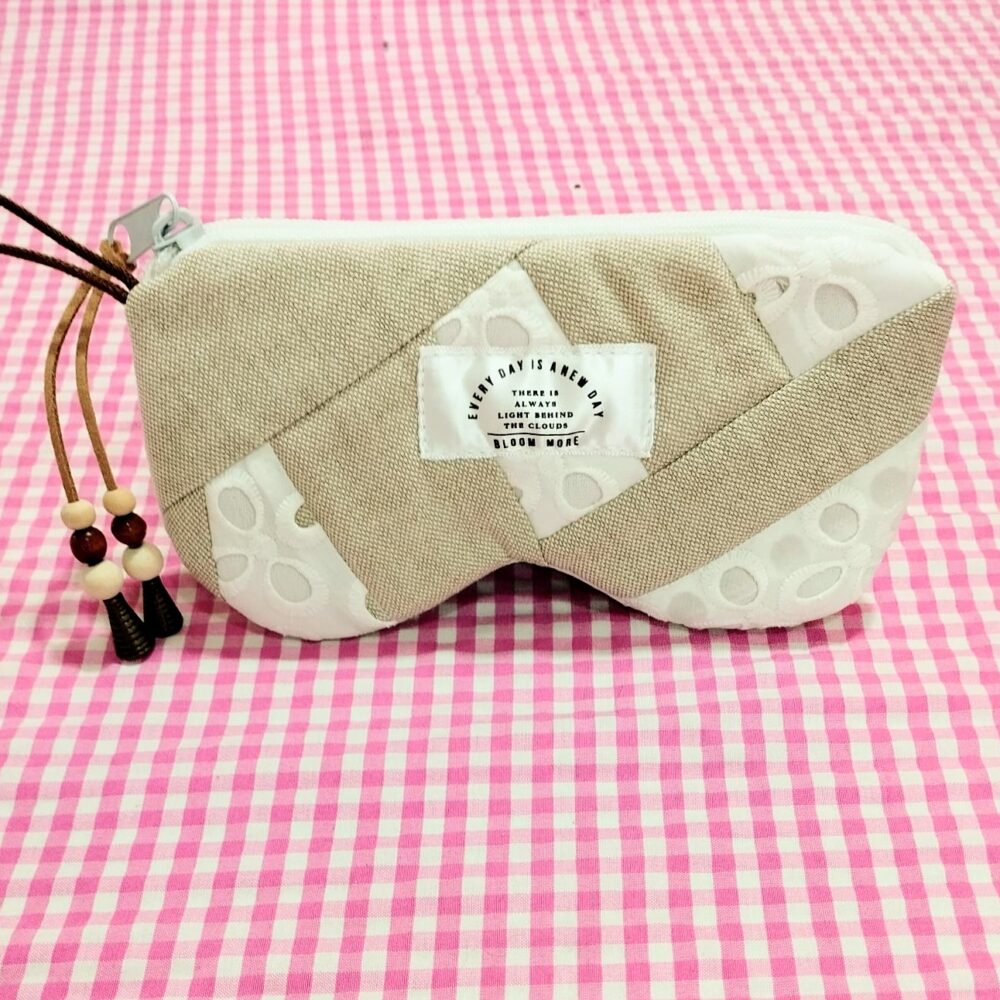 Funda gafas tela calada y beige