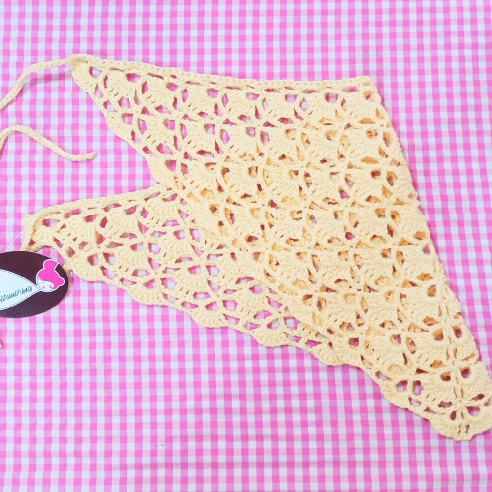 Alternative view of Bandana colores crochet (amarillo)