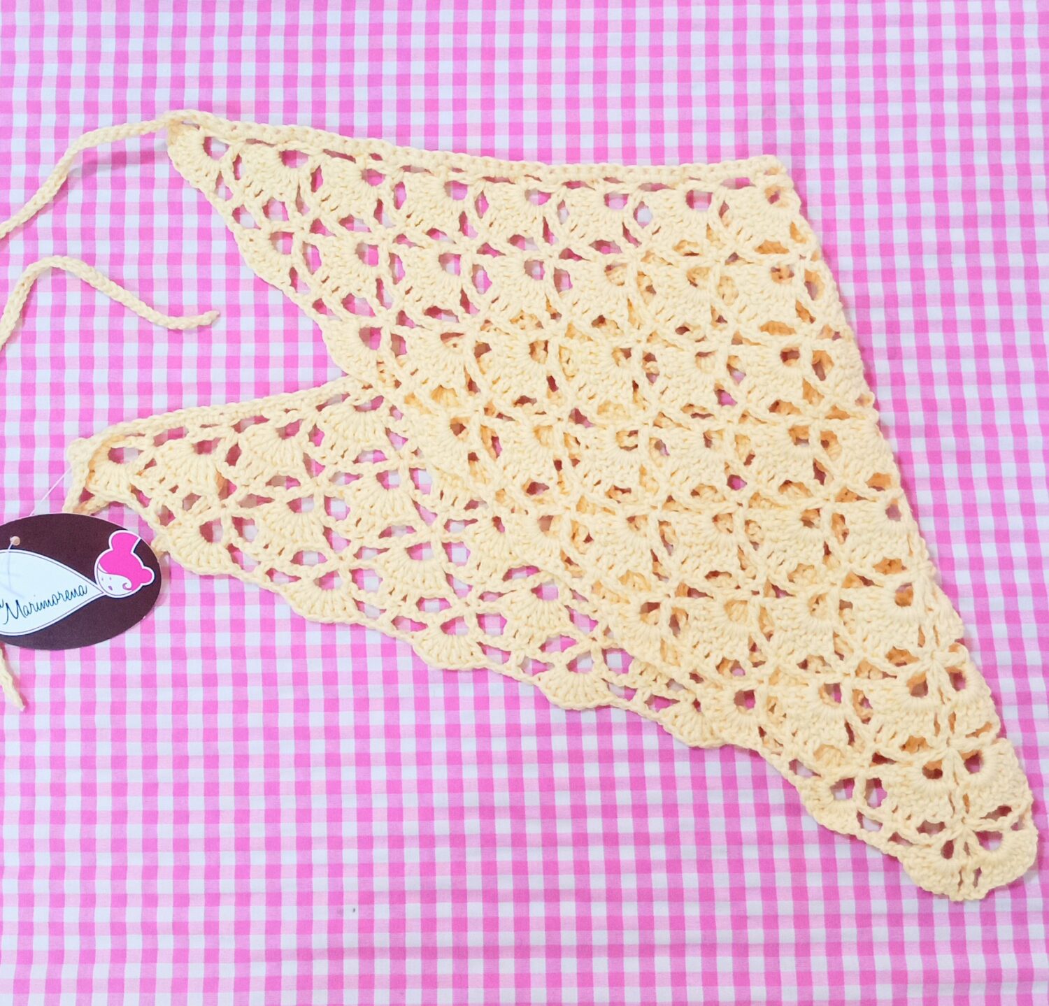 Bandana colores crochet (amarillo) - Imagen 2