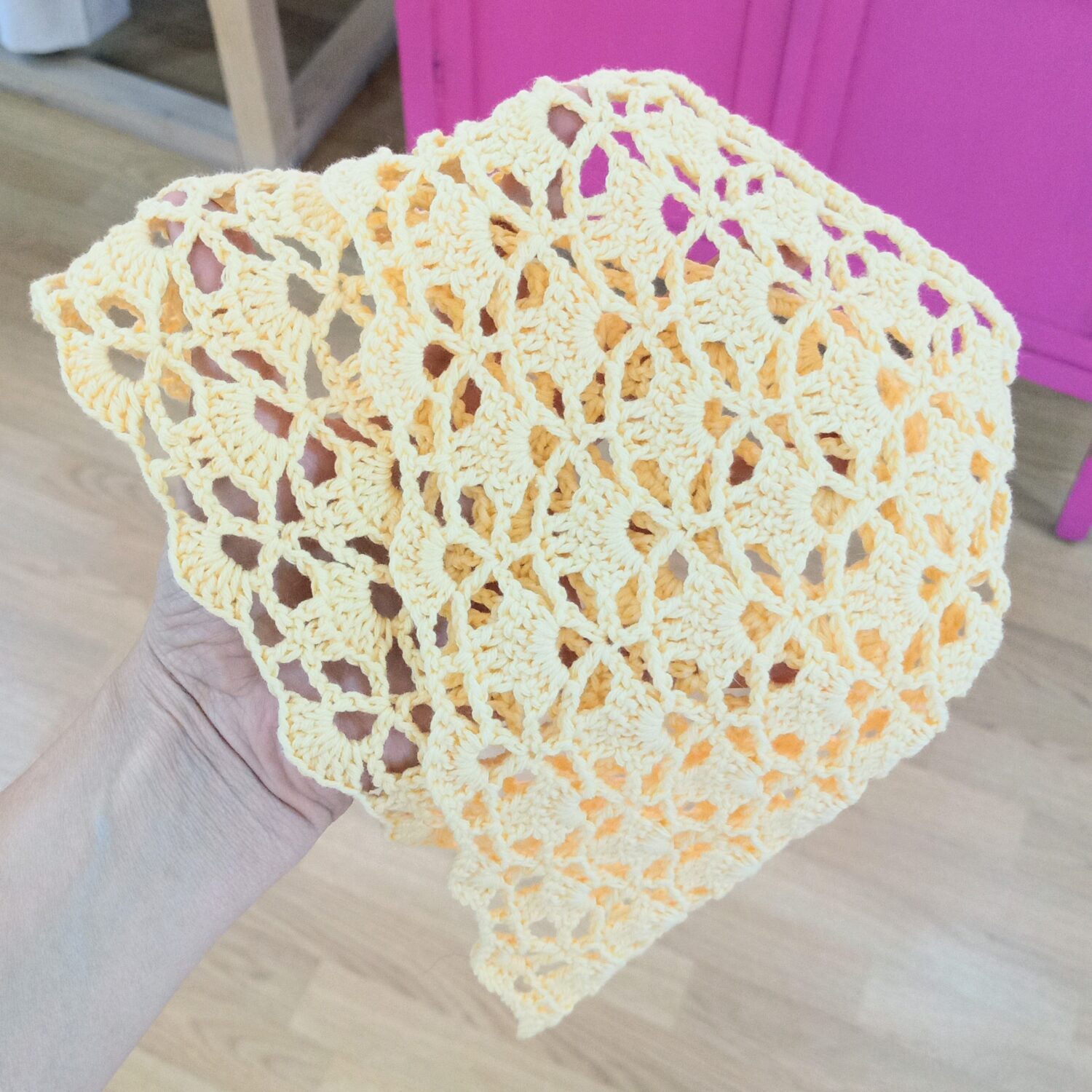 Bandana colores crochet (amarillo) - Imagen 3
