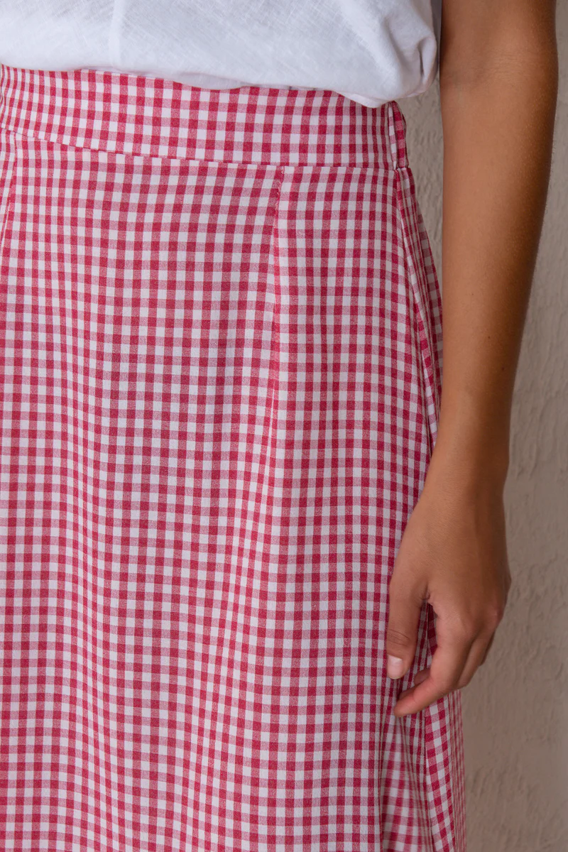 Falda Jazmín vichy rojo - Imagen 5