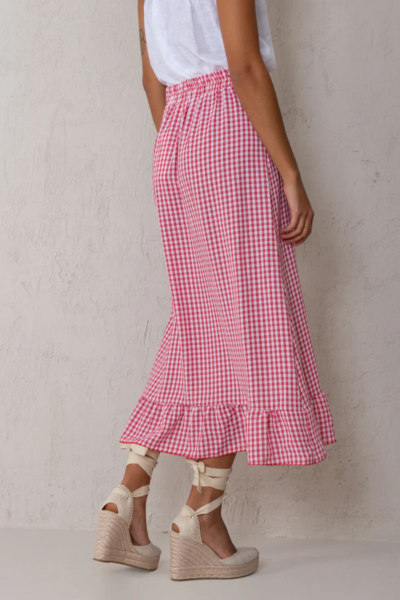 Falda Jazmín vichy rojo - Imagen 7
