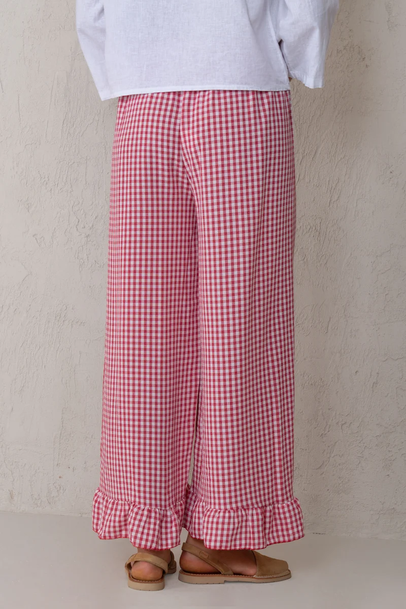 Pantalón Chloe vichy rojo - Imagen 7