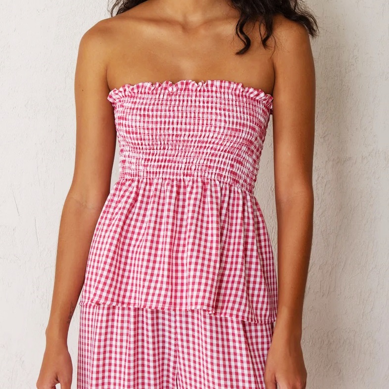 Top Mar vichy rojo