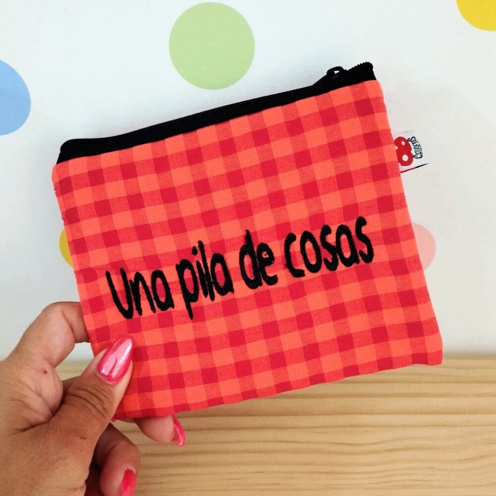 Monedero "Una pila de cosas" (rojo/naranja)