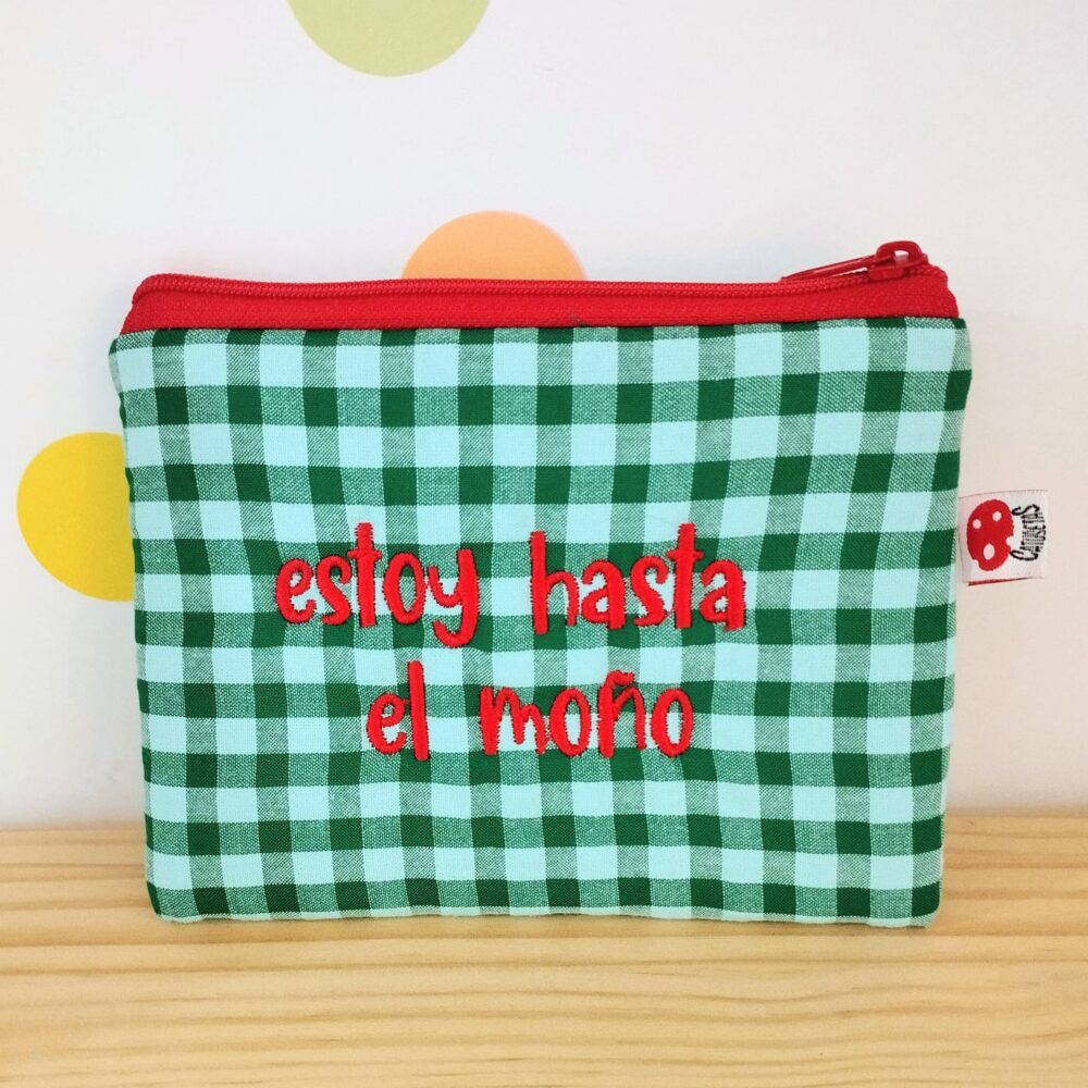 Alternative view of Monedero "Estoy hasta el moño" (verde/rojo)