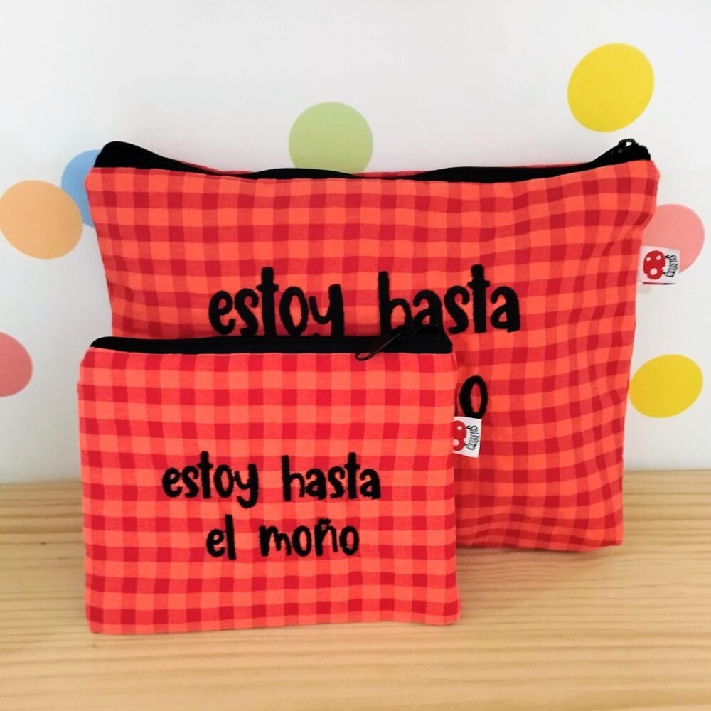 Alternative view of Monedero o Neceser "Estoy hasta el moño" (rojo/naranja)
