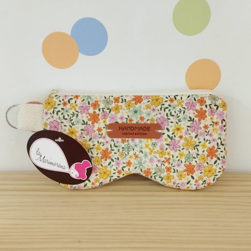 Funda gafas tela estampada (flores de colores)