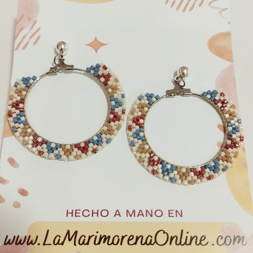 Aro Maya delica Miyuki (azul/borgoña)