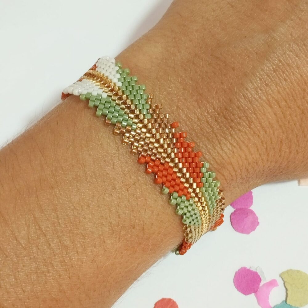 Brazalete flecha delica Miyuki (Terracota)