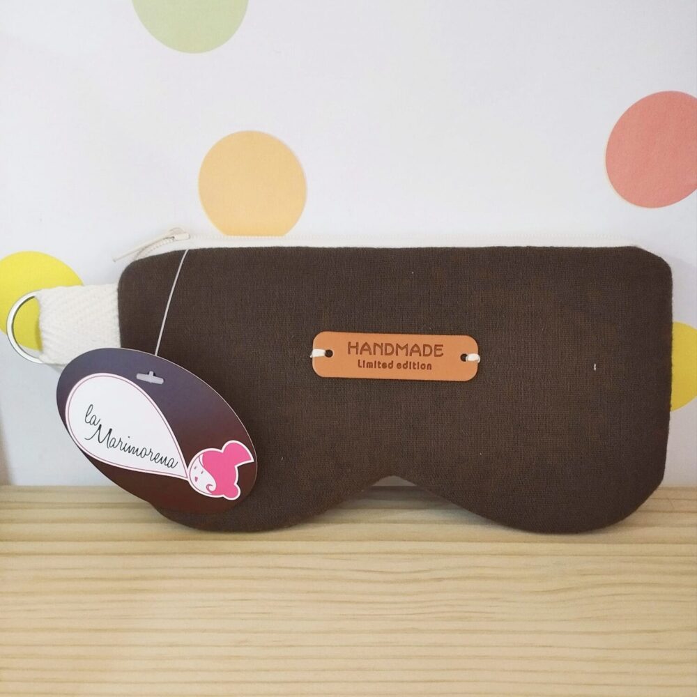 Funda gafas tela (marrón chocolate)
