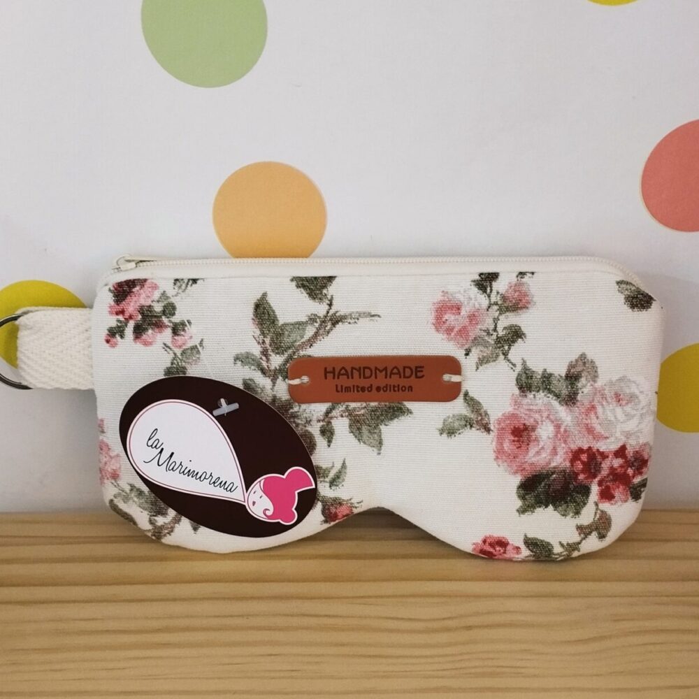Funda gafas (flores rosas)