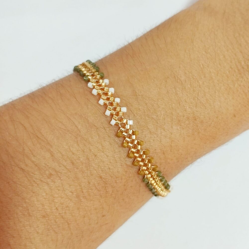 Pulsera espiga delica Miyuki (verde Oliva)