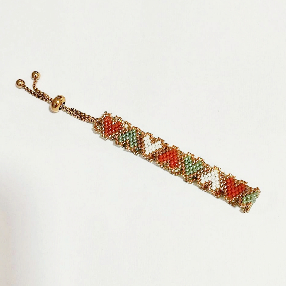 Pulsera corazones delica Miyuki (Terracota) - Imagen 4
