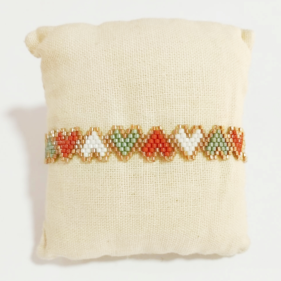Pulsera corazones delica Miyuki (Terracota) - Imagen 5