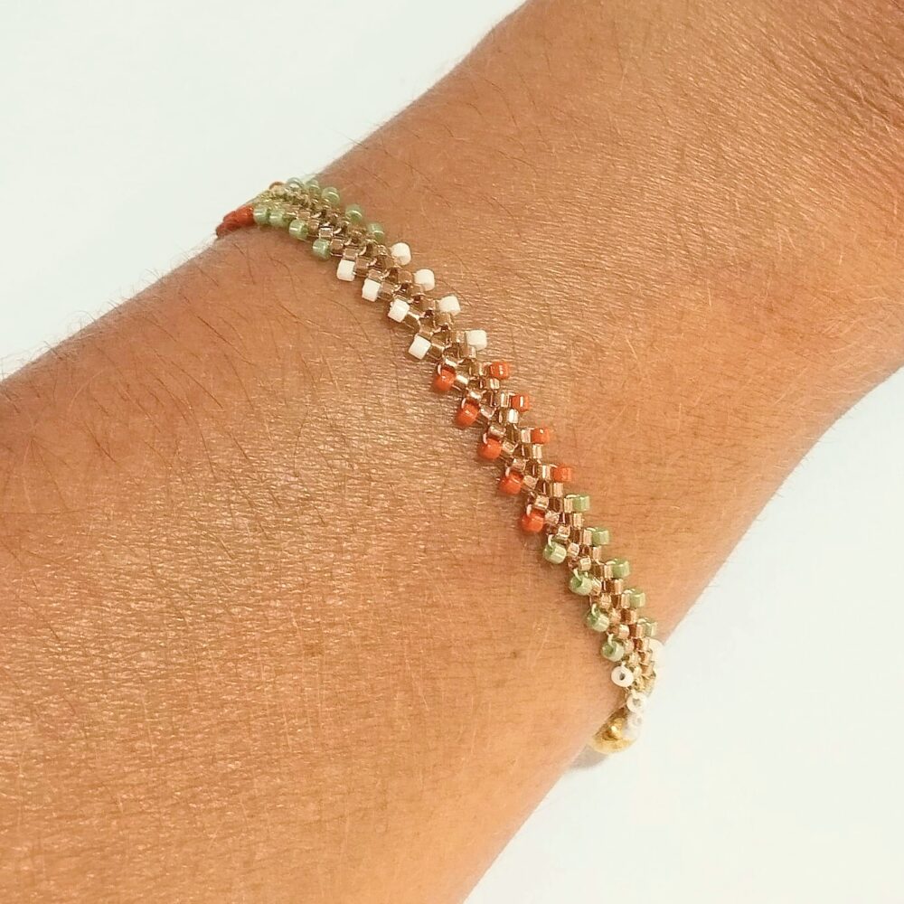 Pulsera espiga delica Miyuki (Terracota)