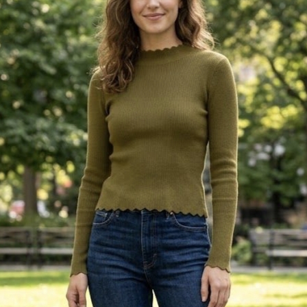 Jersey basic cuello blonda (verde)