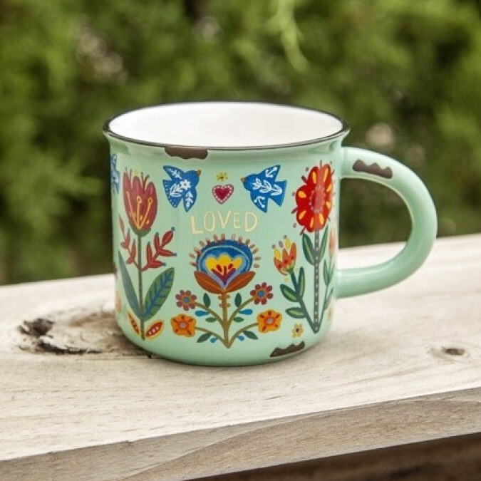 Taza camp mint "Loved"